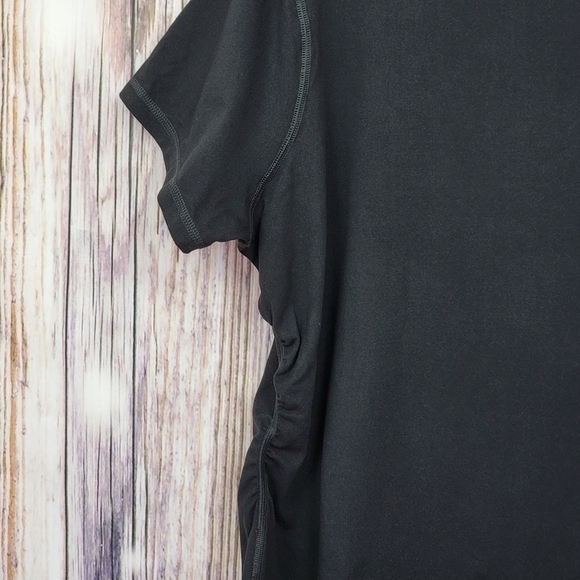 Susan Lucci Collection Black Peekaboo Cap Sleeve Tee Shirt Size 1X - Picture 7 of 12